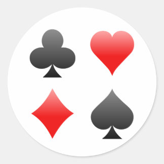 Blackjack/Poker Card Anzug: Vector Art: Runder Aufkleber