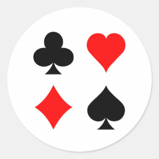 Blackjack/Poker Card Anzug: Vector Art: Runder Aufkleber
