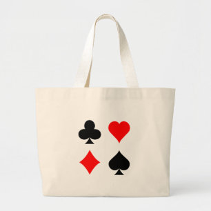 Blackjack-/Poker-Karten-Anzüge: Vektorkunst: Jumbo Stoffbeutel