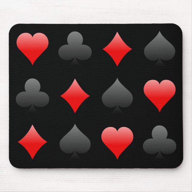 Blackjack-/Poker-Karten-Anzüge: Vektorkunst: Mousepad (Vorne)