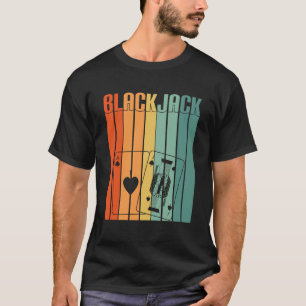 Blackjack Retro Vintager 70er Spielkasino Blackj T-Shirt