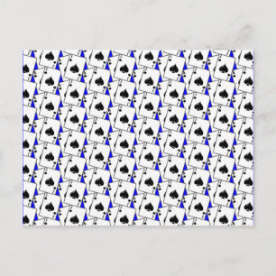 Blackjack Spades Blue Large Postkarte