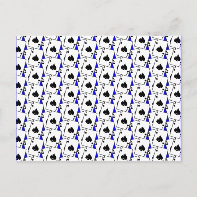 Blackjack Spades Blue Large Postkarte (Vorderseite)