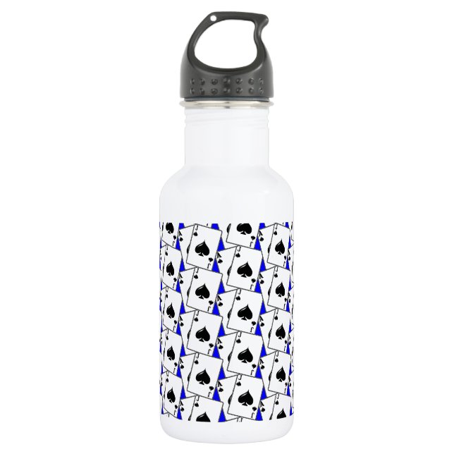 Blackjack Spades Blue Large Trinkflasche (Vorderseite)