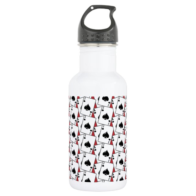 Blackjack Spades Red Large Trinkflasche (Vorderseite)
