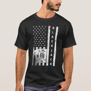 Blackjack Vintag US Flag Spielkasino Blackjack T-Shirt