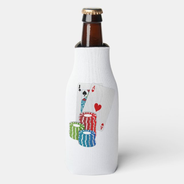 Blackjack with Poker Chips Flaschenkühler (Flaschenvorderseite)