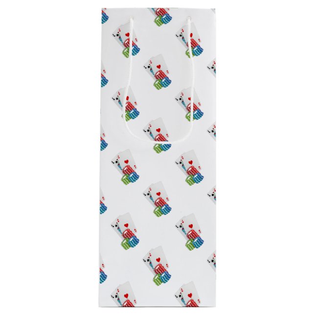 Blackjack with Poker Chips Geschenktüte Für Weinflaschen (Vorderseite)