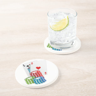 Blackjack with Poker Chips Getränkeuntersetzer