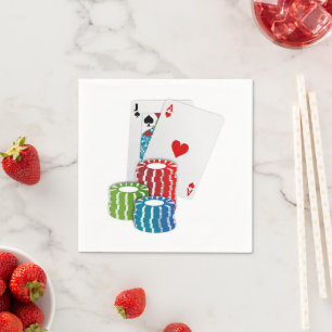 Blackjack with Poker Chips Serviette