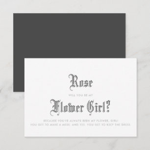Blackletter Flower Girl Einladung