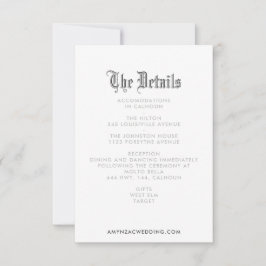 Blackletter Wedding Details Enclosure Card RSVP Karte