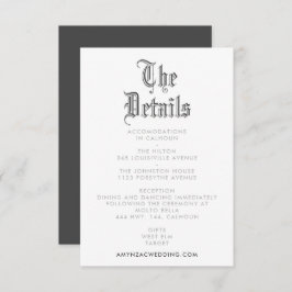 Blackletter Wedding Details Enclosure Card RSVP Karte