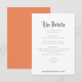 Blackletter Wedding Details Enclosure Card RSVP Karte