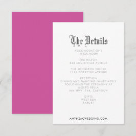 Blackletter Wedding Details Enclosure Card RSVP Karte