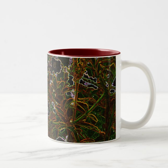 Blacklight Garten Zweifarbige Tasse (Rechts)