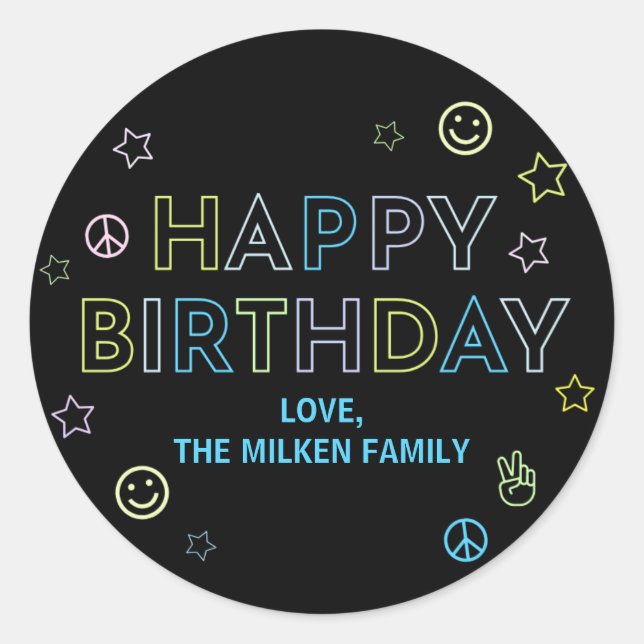 Blacklight-Geschenkklammer Runder Aufkleber (Vorderseite)