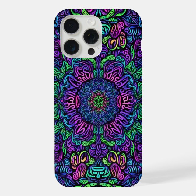 Blacklight Graffiti-Design iPhone Hülle (Rückseite)