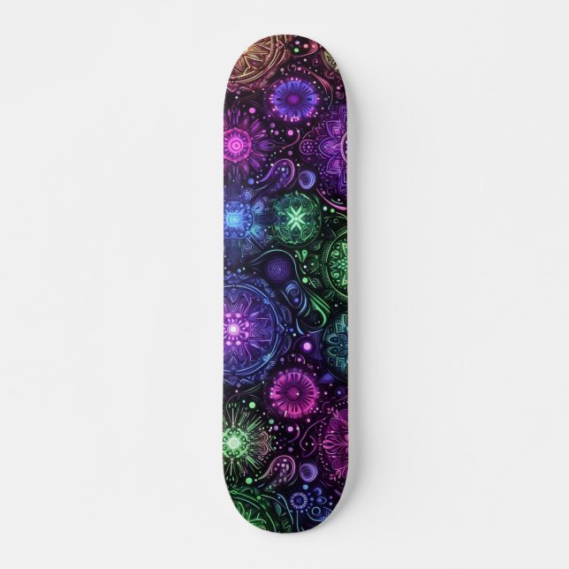 Blacklight Graffiti Musterskateboard Skateboard (Vorne)