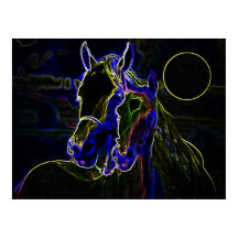 Blacklight Horses Poster Printwerbung - Pferdepost