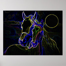 Blacklight Horses Poster Printwerbung - Pferdepost