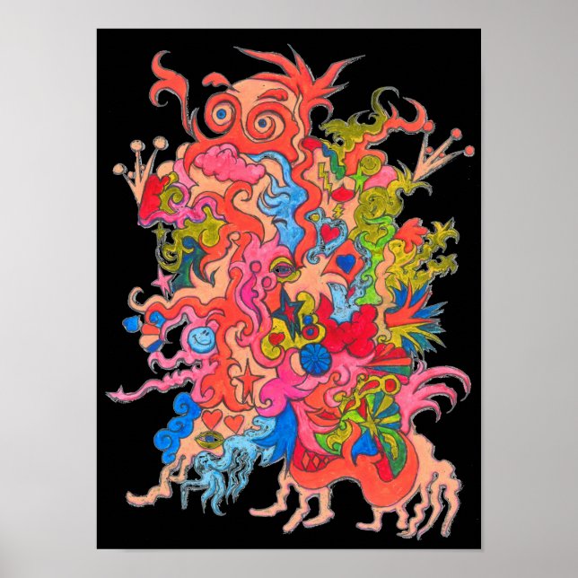 Blacklight Psychedelic Monster Poster (Vorne)