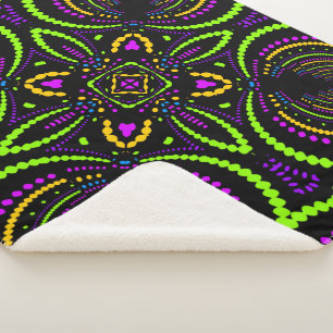 Blacklight Psytrance Nachtgeometrische Mandala Sherpadecke
