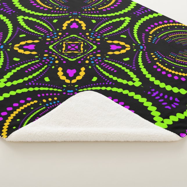 Blacklight Psytrance Nights Geometric Mandala Sherpadecke (3/4)