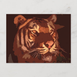 Blacklight Tiger Face Postkarte