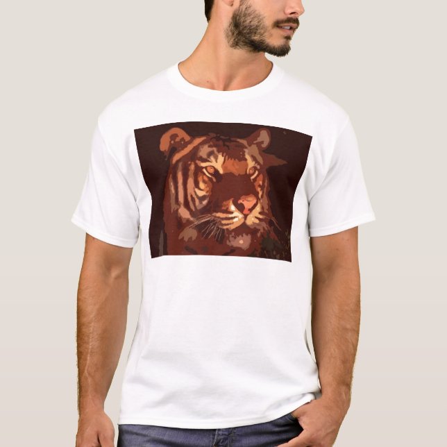 Blacklight Tiger Face T-Shirt (Vorderseite)