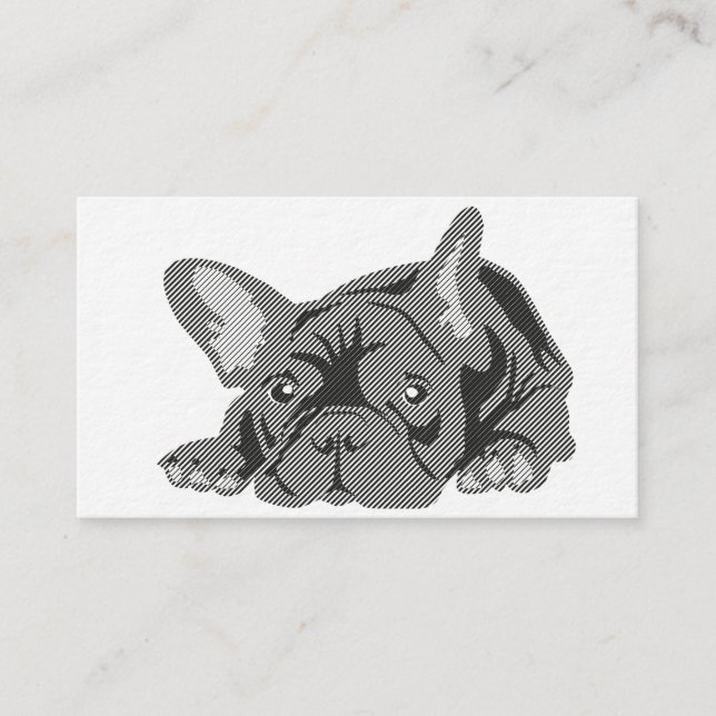 Blackline French Bulldog Karten (Vorderseite)