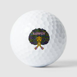 Blacknificent Black Queen Melanin Sista Girl Magic Golfball