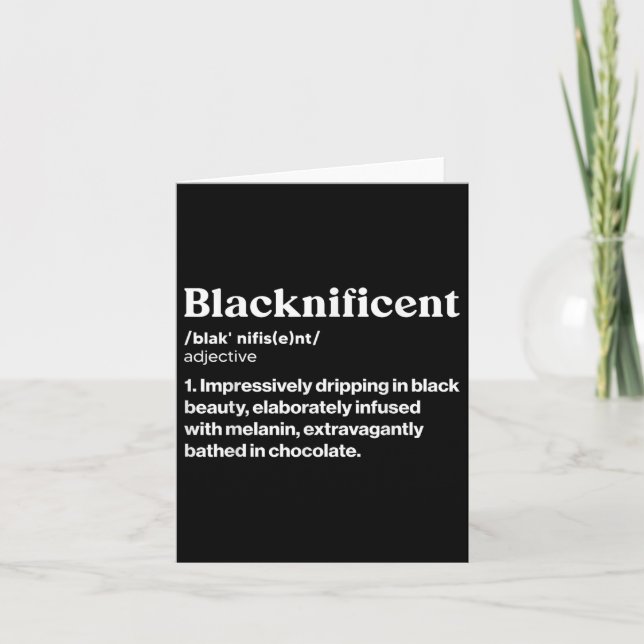 Blacknificent Definition African Black Pride Melan Karte (Vorderseite)