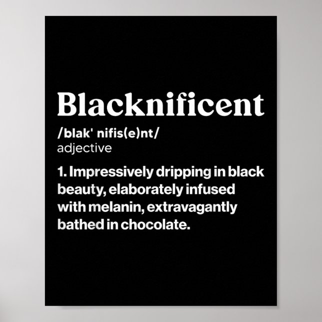 Blacknificent Definition African Black Pride Melan Poster (Vorne)