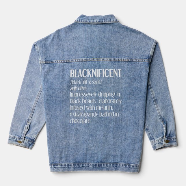 Blacknificent Definition Black History Black Pride Jeansjacke (Rückseite)
