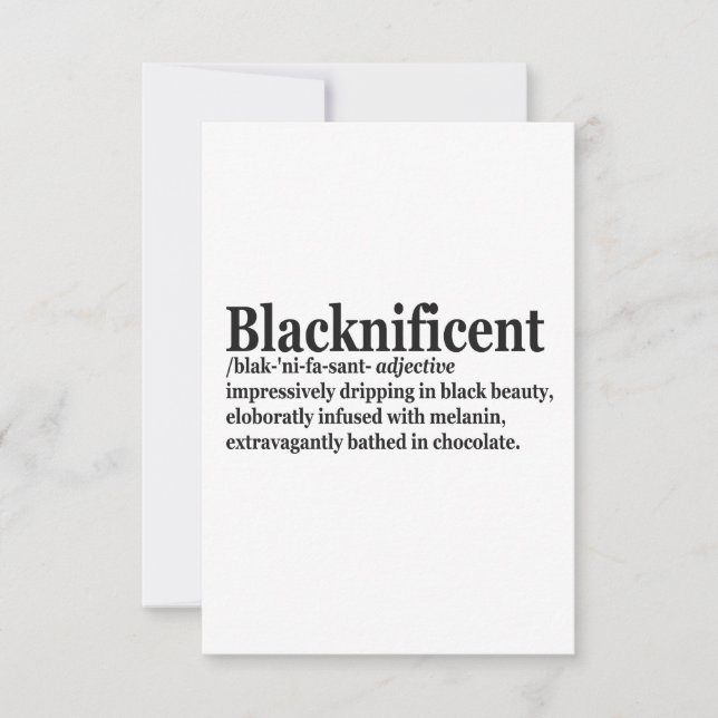 Blacknificent Definition Pro Black History Monat P Dankeskarte (Vorderseite)