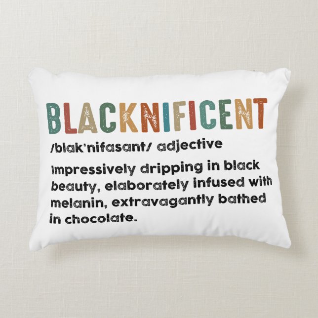 Blacknificent Funny Definition Black History Monat Dekokissen (Vorderseite)