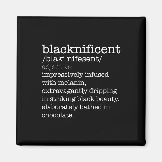 Blacknificent Wörterbuch Black History Month Meme  Magnet (Vorne)