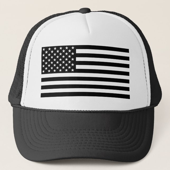 Blackout American Flag Truckerkappe (Vorderseite)
