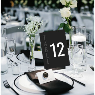 Blackout-Minimalistische moderne Hochzeitstischkar Tischnummer