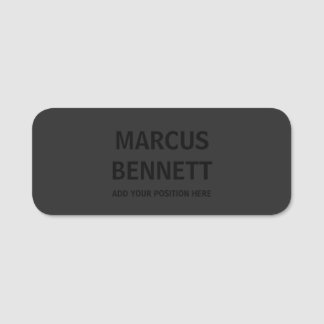 Blackout-Minimalistische Moderne Stylische Identit Namensschild