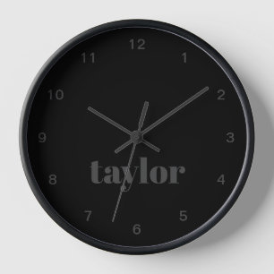 Blackout Modern Minimalistisch Trendy Personalisie Uhr