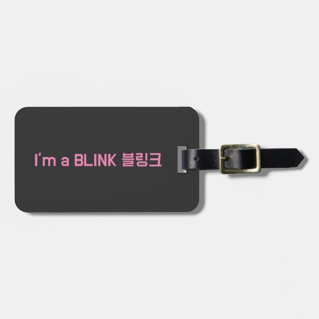 Blackpink Ich bin ein blindes koreanisches Gepäcka Gepäckanhänger (Vorderseite horizontal)