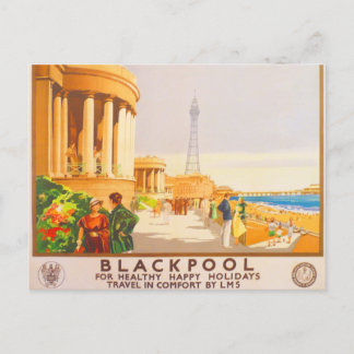 Blackpool British Railways LMS Vintage Travel Postkarte