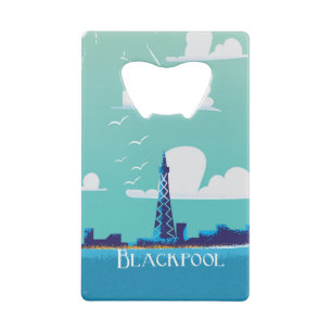 Blackpool, England Vintage Reiseplakat Geldkarten Flaschenöffner
