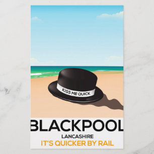 Blackpool "Küss mich schnell"-Mützen-Reisezugplaka Briefpapier