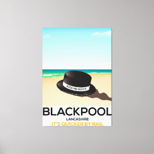Blackpool "Küss mich schnell"-Mützen-Reisezugplaka Leinwanddruck