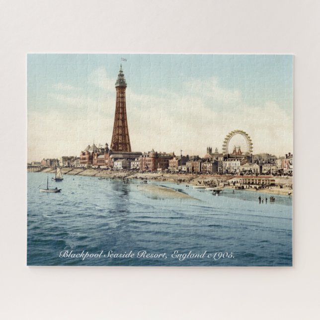 Blackpool-Promenade u. Turm, England c1905 Puzzle (Horizontal)