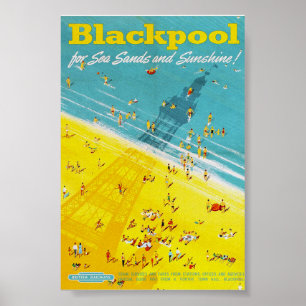 Blackpool Retro Vintage Reiseposter Druck Poster