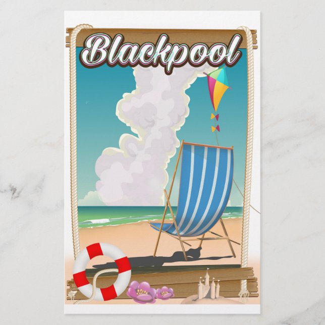 Blackpool-Strand-Reiseplakat Briefpapier (Vorderseite)